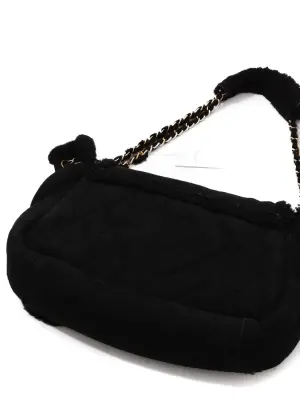 Sac en shearling daim noir peau retournée noir fermoir CC dorée Prix boutique 5850€ — photo 5