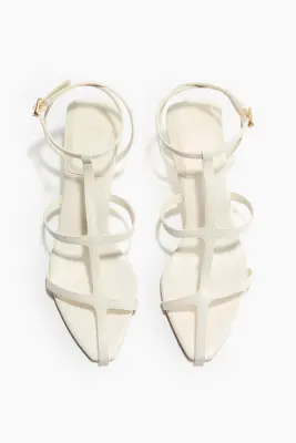 Sandales à talon - Crème — photo 1