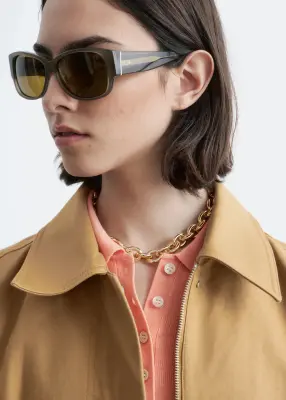 Veste utilitaire oversize à cordon de serrage - Jaune moutarde — photo 4