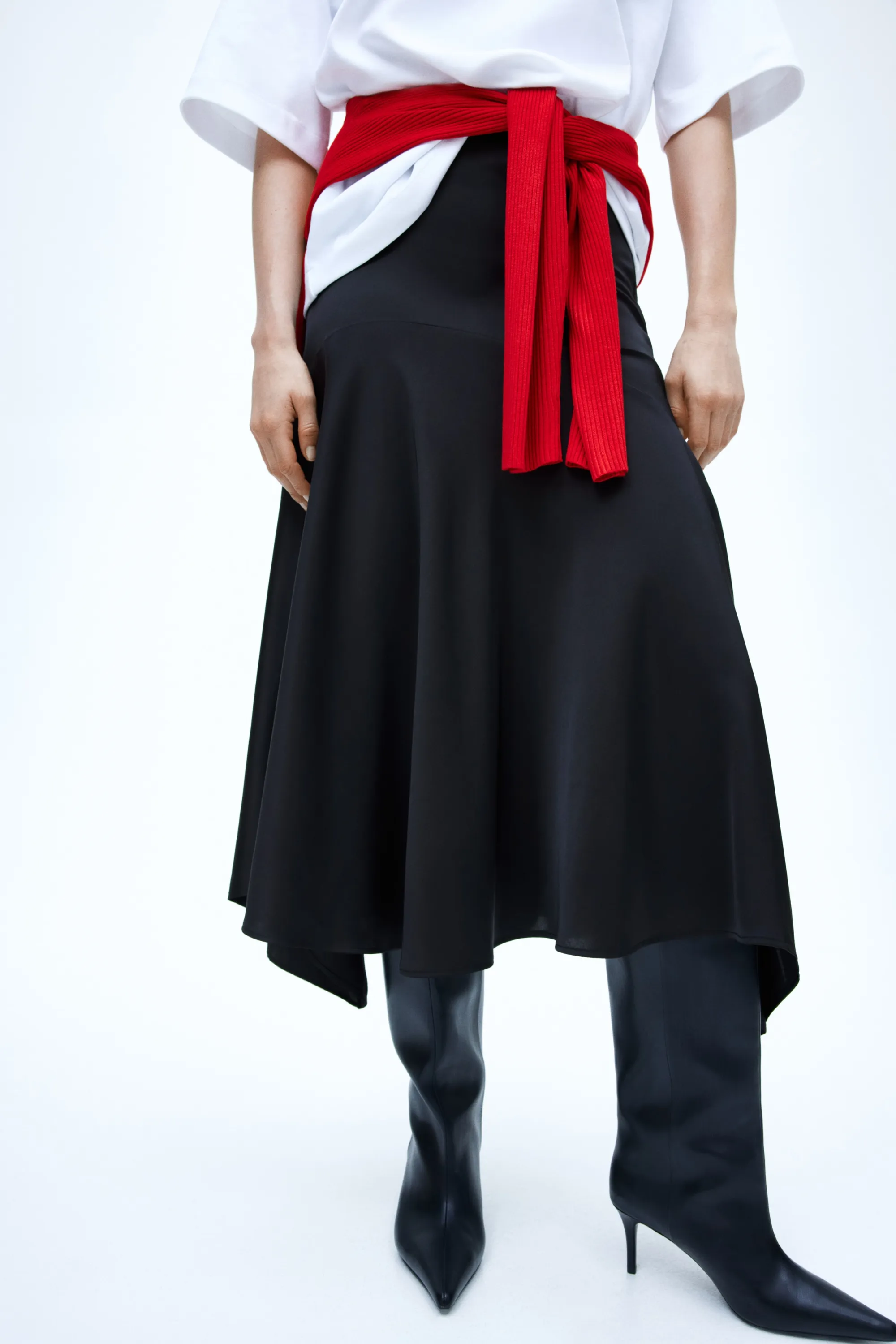 Jupe en twill satin - Noir