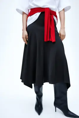 Jupe en twill satin - Noir — photo 1