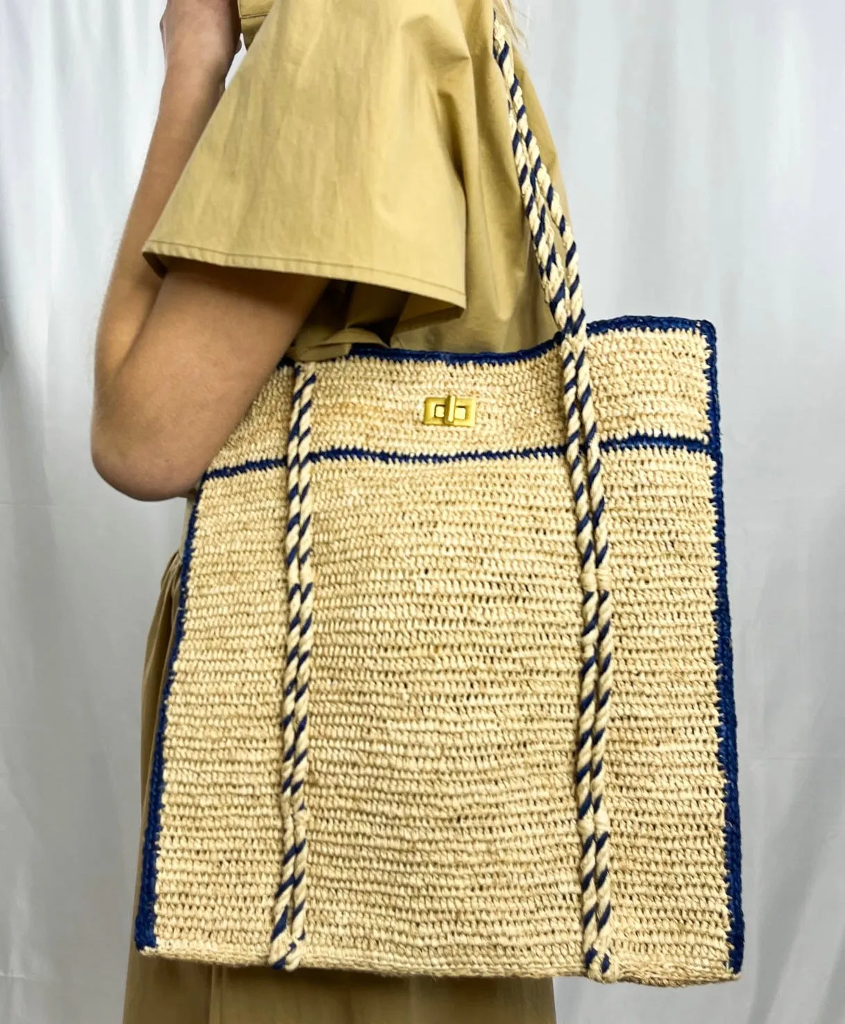 Sac Roxane Naturel & Bleu roi - A Point ETC