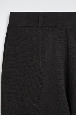 PANTALON DROIT EN MÉLANGE DE LAINE MÉRINOS - NOIR — photo 3