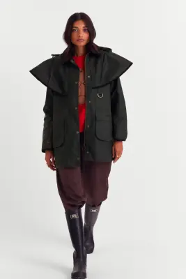 Veste Manon kaki et léopard fauve Barbour x Balzac Paris — photo 2