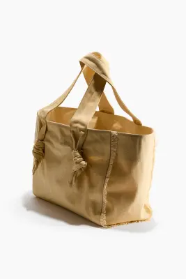 Tote bag avec détails noués - Jaune ancien — photo 3