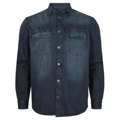 ALL SIZE CHEMISE JEANS Bleu Foncé SPECIAL GRANDE LONGUEUR — photo 1