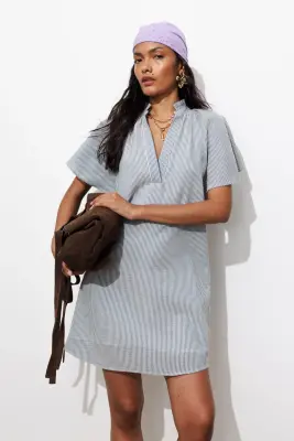 Robe courte rayée Femme — photo 2