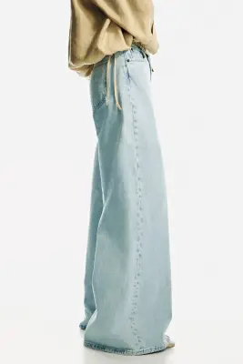 Super Wide High Waist Jeans - Bleu denim clair — photo 3