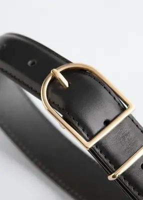 Ceinture en cuir - Noir — photo 3