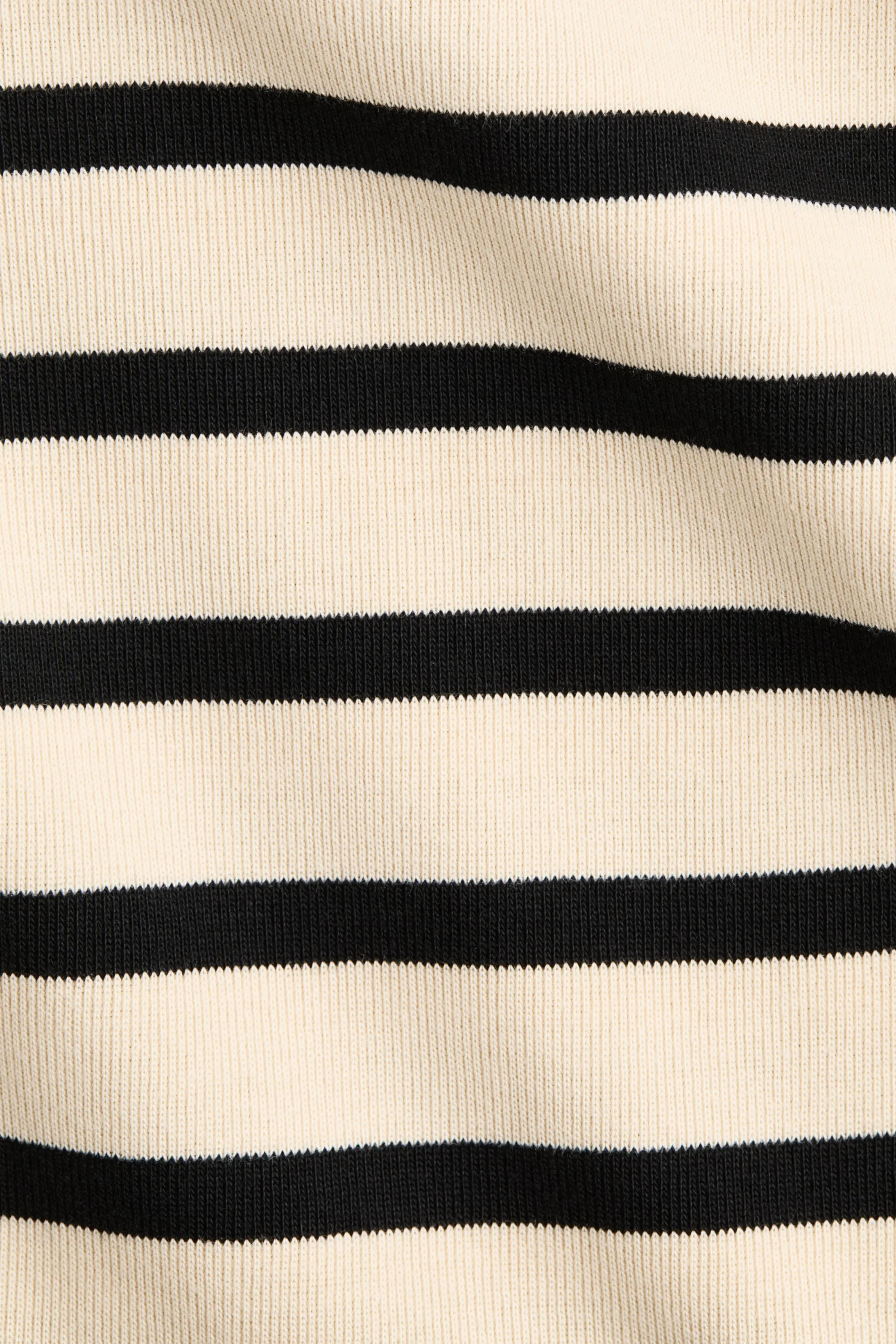 Top en jersey avec encolure bateau - Beige clair/rayé