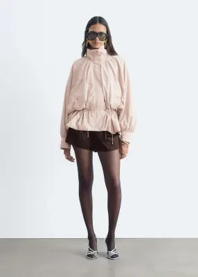 Veste en nylon à col cheminée - Beige clair — photo 1