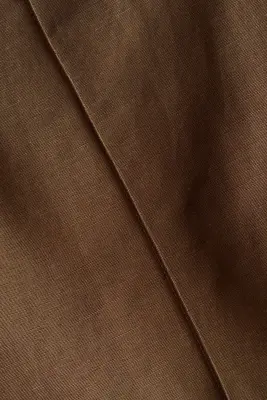 Pantalon barrel en lin mélangé - Marron — photo 2