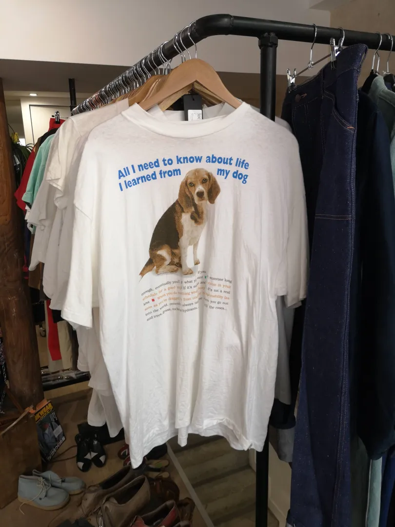 T-shirt vintage Hanes imprimé chien