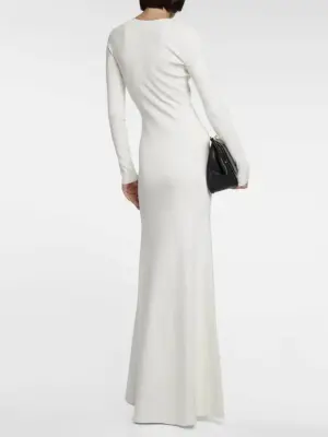 Robe de mariée longue manches longues décolleté V stretch blanc Prix boutique 1390€ Taille 40 — photo 5