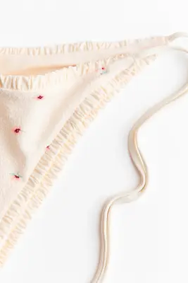 Bas de maillot Cheeky Tanga à nouer - Blanc/fleuri — photo 3
