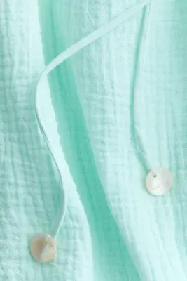 Robe de plage dos nu en coton - Turquoise clair — photo 4