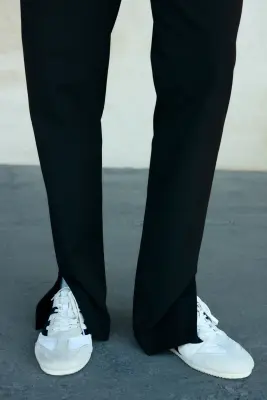 Pantalon chic Wrinkle-resistant Slim Fit - Noir — photo 4