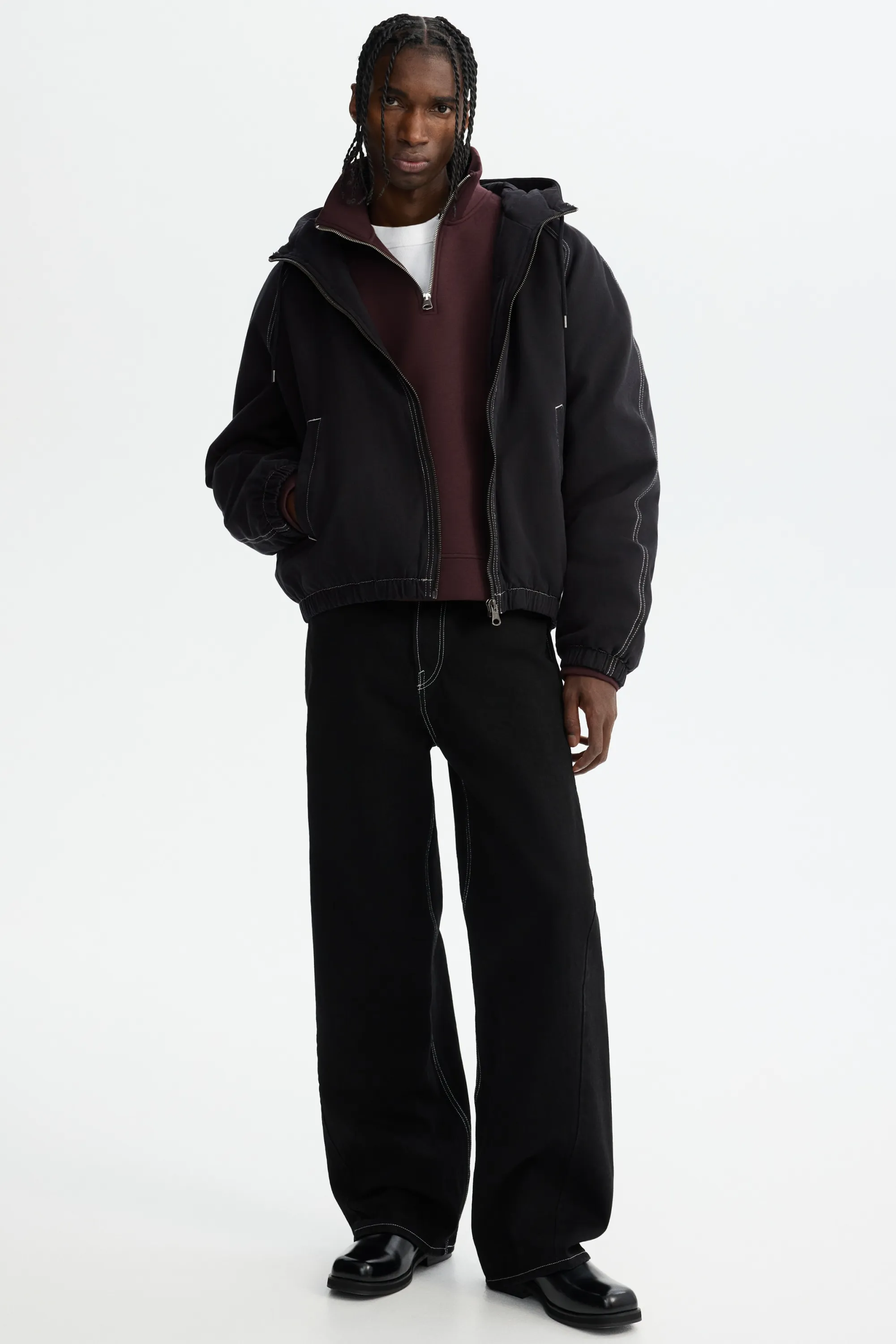 Veste matelassée en toile - Noir