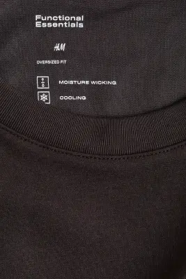 T-shirt Cooling Oversized Fit - Marron foncé — photo 2