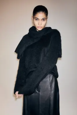 Pull en mohair mélangé - Noir — photo 2