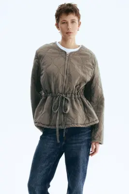 Veste matelassée en twill - Gris — photo 3