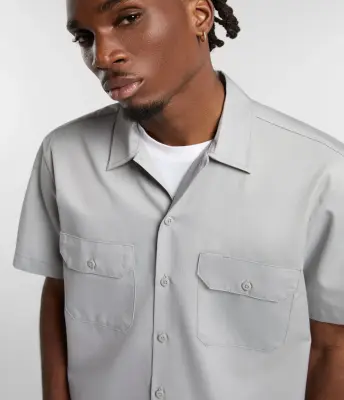 DICKIES CHEMISE MANCHES COURTES Gris clair — photo 2