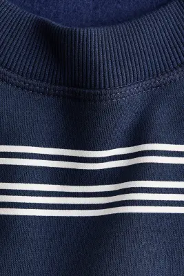 Sweat oversize - Bleu foncé/blanc — photo 4