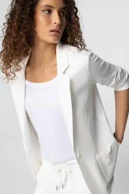 Veste Cream Manches Longues en Viscose / Elasthanne — photo 4