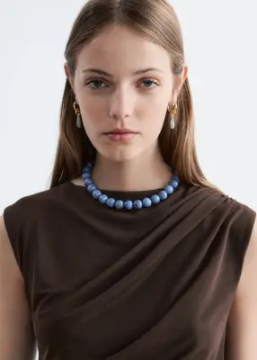 Robe drapée sans manches - Marron foncé — photo 4