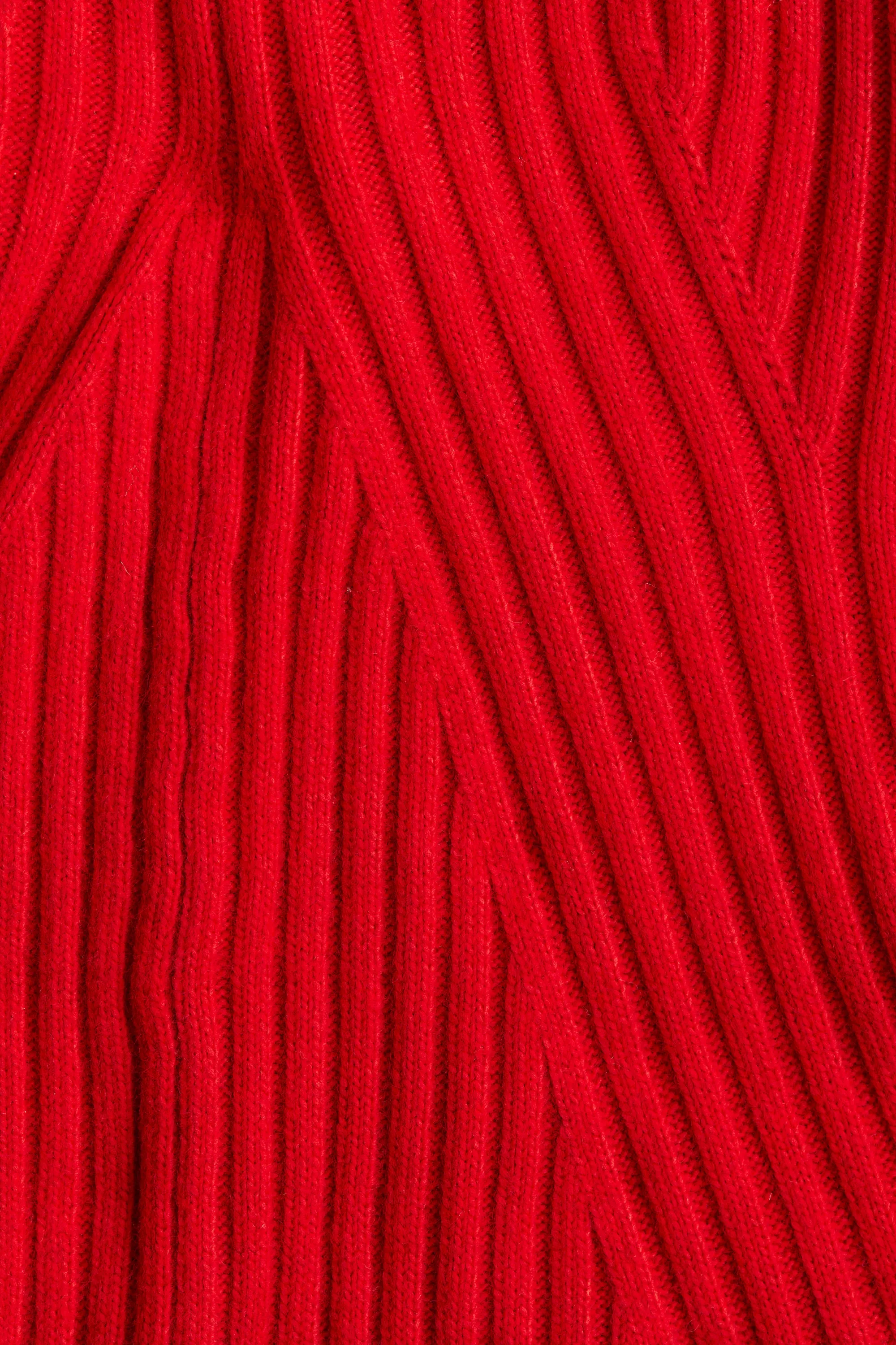 Robe en maille côtelée - Rouge