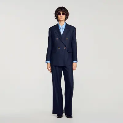 Veste de tailleur strassée en laine