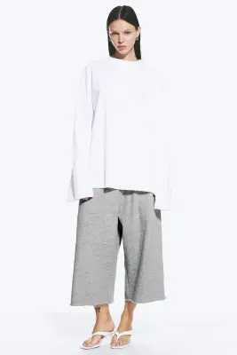 T-shirt à manches longues oversize - Blanc — photo 1