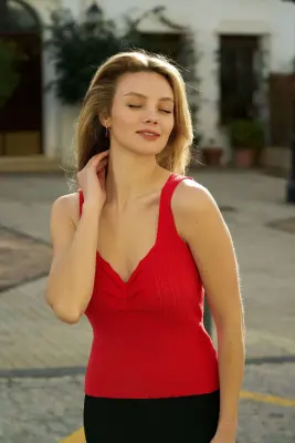 Ciel Knit Top - Red — photo 2