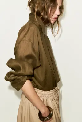 Short à cordon - Beige — photo 3