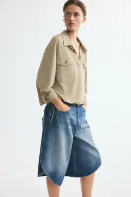 Chemise popover en piqué - Beige — photo 2