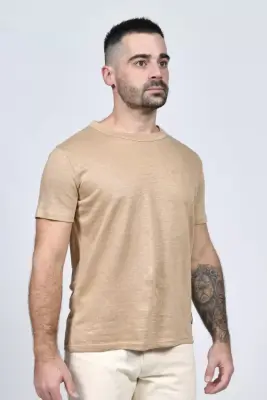 T-shirt Mixte Lin Kiplay x Splice - Camel — photo 1