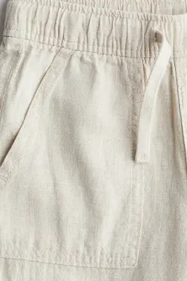 Pantalon en lin mélangé - Beige clair — photo 2