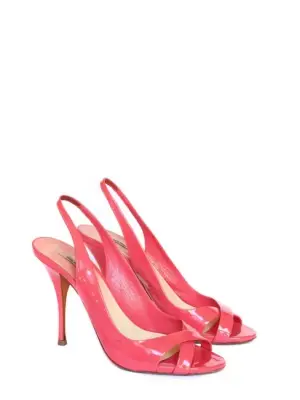 Sandales à talon en cuir verni rose bonbon Prix boutique 550€ Taille 37 — photo 1