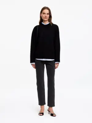 Jean slim raccourci JADE - Noir — photo 4