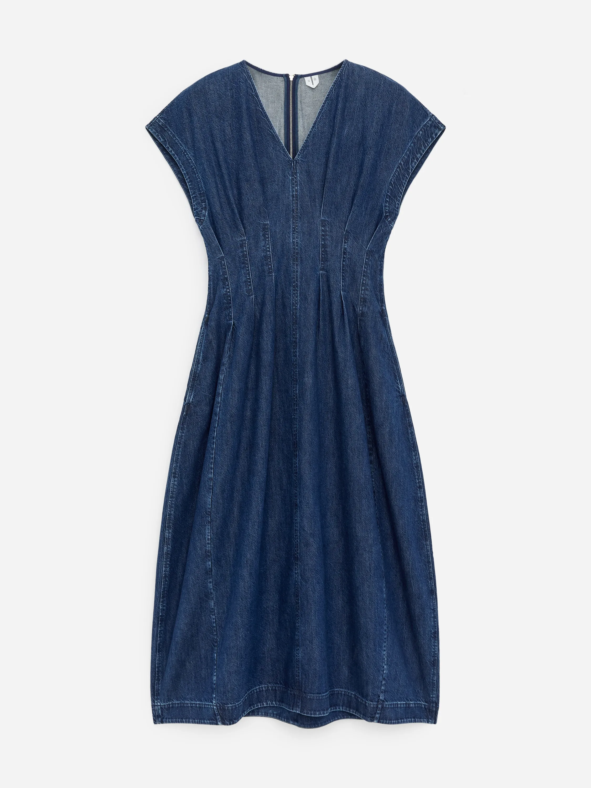 Robe en jean plissée - Bleu