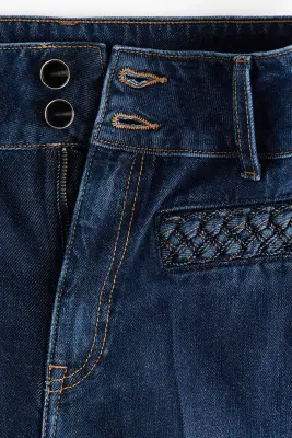 Wide High Jeans - Bleu denim foncé — photo 4