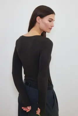 Top à manches longues Warming Slim Fit - Marron foncé — photo 2