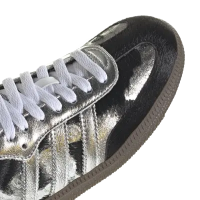 Adidas Samba OG Black Pony Hair Silver Metallic — photo 4