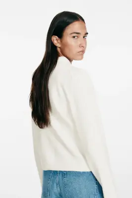 Gilet avec col - Crème — photo 3