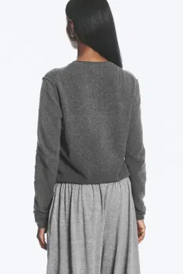 Cardigan ajusté - Gris foncé chiné — photo 2