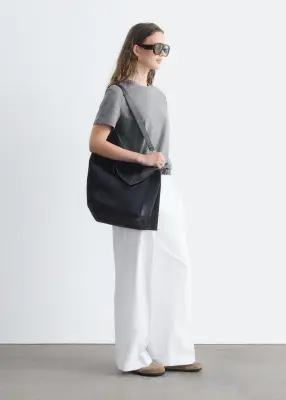 T-shirt en coton à col rond - Gris chiné — photo 4