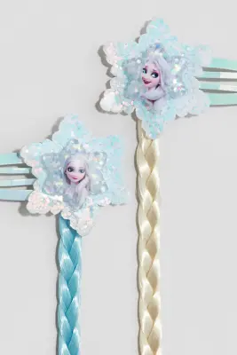 Lot de 2 barrettes - Turquoise/La Reine des neiges — photo 2
