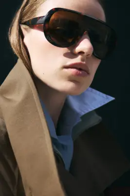 Trench-coat à col entonnoir - Beige — photo 3