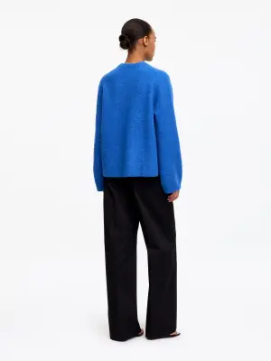 Pull en mélange de laine et d'alpaga - Bleu — photo 3