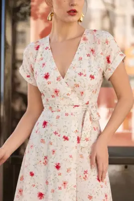 Melissa Wrap Dress - Multifloral — photo 6